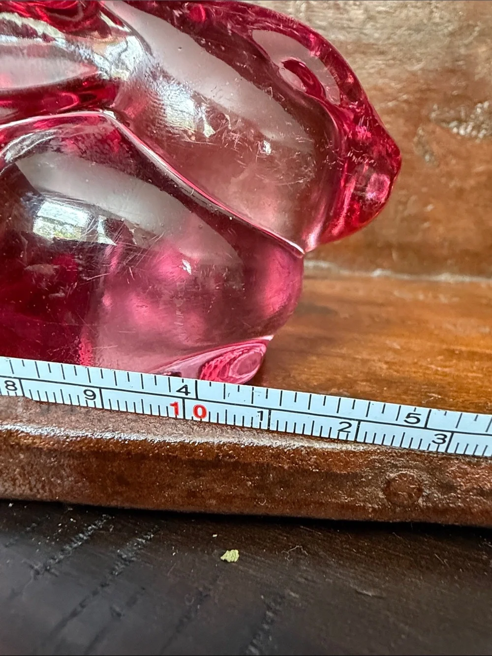 Vintage Indiana  glass Bunny votive/trinket holder red/pink